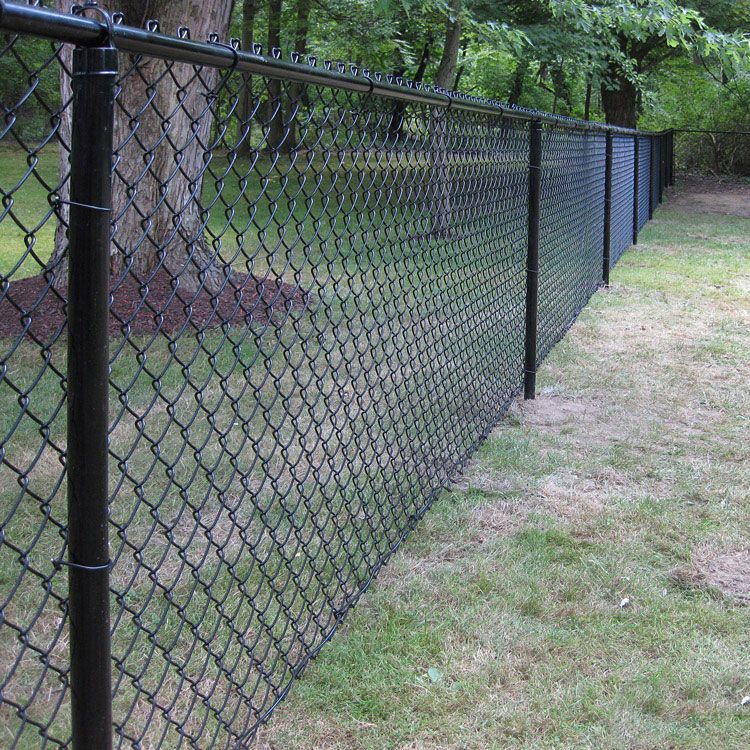 black chain link fence four feet tall surrounding a yard