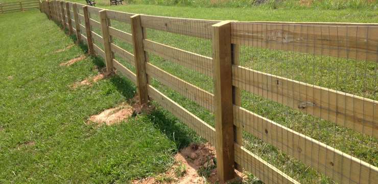 corral fence with added wire mesh 