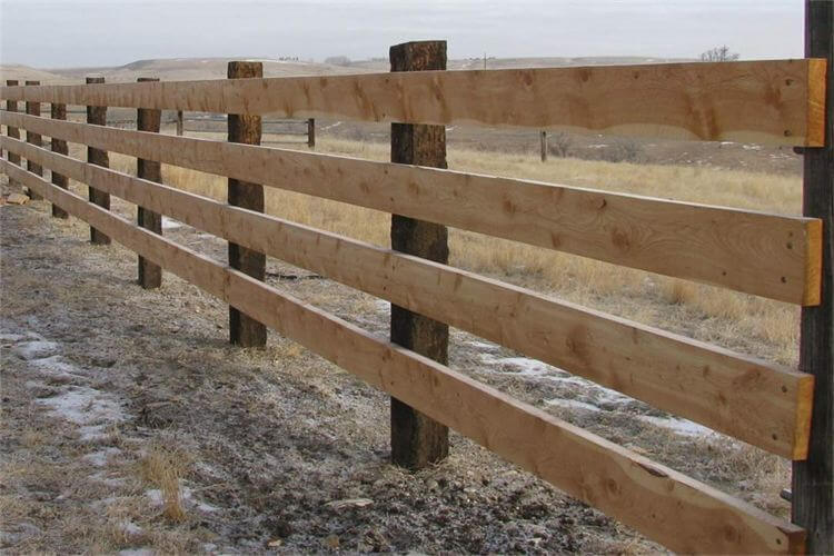 corral fence surrounding a pasture