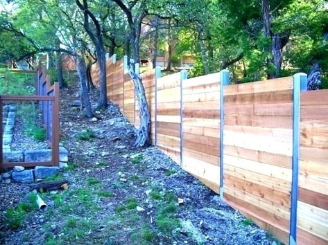 New fence with horizontal slats