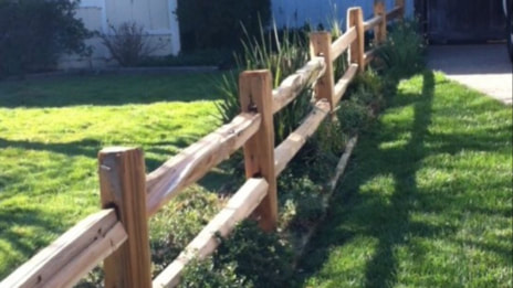 split rail cedar fence in yard